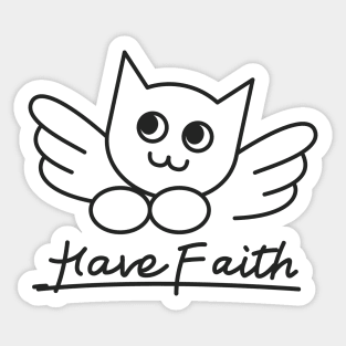 Angel Cat Have Faith Sticker